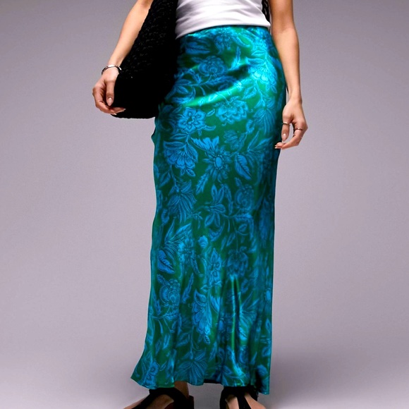 asos long silk slip skirt - Picture 1 of 2